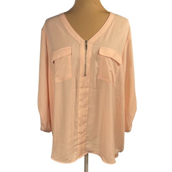 New Est. 1946 Cato Popover Top Blush Pink V-Neck Tunic Size 18/20W - Picture 1 of 8